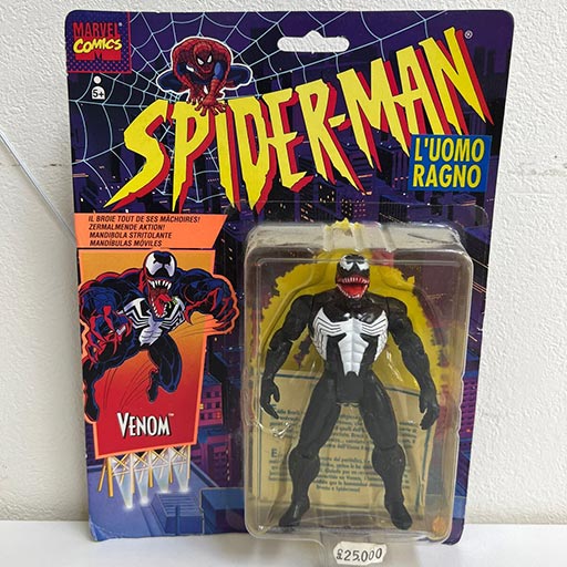 トイビズ社が1994年に販売した「スパイダーマン：ザ・ニュー・アニメイテッド・シリーズ」のヴェノムのアクションフィギュア